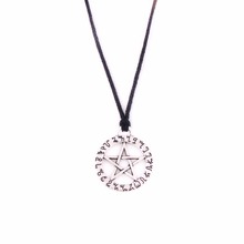 Estrela de David Colar de Corda de Cera Judaica Pingente Jewlery Do Vintage Letras Hebraicas 2024 - compre barato