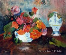 Pinturas de Paul Gaguin del jarrón de los nasurtiums, cuadro de Arte de moda de alta calidad pintado a mano 2024 - compra barato