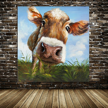 100%Handpainted Modern Cow Pictures Abstract Art On Canvas Animals Oil Painting For Bed Room Wall Pictures Home Decor Art 2022 - buy cheap