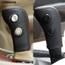 Black Genuine Leather DIY Gear Shift Knob Cover for Old Nissan Tiida Automatic 2024 - buy cheap