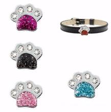 (20, 50)PCS/lot 8MM DIY Rhinestones Mix Colors Paw Footprint Slide Charms Fit For 8mm Leather Wristband Straps Keychains 2024 - buy cheap