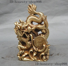 Estátua artesanal da sorte chinesa fengshui, estátua de bronze para riqueza do zodíaco, besta do dragão 2024 - compre barato