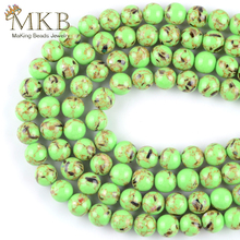 Natural Stone Beads Green Shell Turquoises Stone Beads For Jewelry Making 4/6/8/10/12mm DIY Bracelet Necklace Accessories 2024 - buy cheap