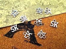 50pcs-- 5K Charms  Antique Tibetan silver Running Marathon Charms pendants ,DIY Supplies 11mm x 10mm 2024 - buy cheap