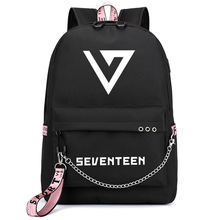 Dezessete pinted estrelas coreanas fãs mochila sacos de escola sacos de viagem portátil corrente mochila fone ouvido porta usb 2024 - compre barato