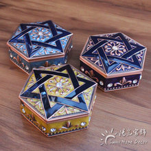 Lançamento caixa de joias hexagonal 3 cores, porta-presente, caixa xas esmaltadas, vintage, flor, bonitinha, caixa de embalagem 2024 - compre barato