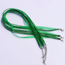 100pcs 18inch Grass Green Organza Ribbon Cords To Make Necklaces 4mm Necklace Cord With Lobster Clasp For Jewelry Making DIY 2024 - buy cheap