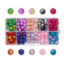 4/6/8/10mm Round Transparent Crackle Glass Beads for Jewelry Making Mixed Color Hole: 1.3mm D35 2024 - buy cheap