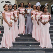 Vintage Africa Bridesmaid Dresses for Black Girls Lace Mermaid Maid of Honor Dress Zipper Back Cheap Wedding Guest Dress 2024 - buy cheap