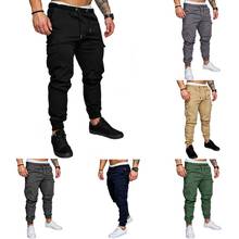 10 Colors 2019 Men Casual Cargo Pants Plus Size Sport Joggers Trousers Black Fitness Gym Thin Clothing Pockets Leisure Sweatpant 2024 - buy cheap