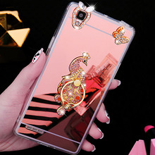 Funda con anillo de diamante para Samsung Galaxy, carcasa con espejo galvanizado de TPU para modelos A5, A7, 2017, A6 Plus, 2018, J4, J6, J8, J3, J5, J7, 2016 2024 - compra barato