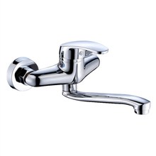 Wall Mounted Crane Two Hole Stream Sprayer kitchen faucet for sink antique mixer tap Single Handle 360 Degree Swivel pipe Chrome 2024 - buy cheap