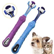 2PCS Three-Head Non-Slip Pet Toothbrush Reusable Dog Toothbrush Dog Teeth Cleaning Brush Pet Cleaning Supplies Dog Oral Cleaning 2024 - buy cheap