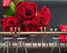 Papel де parede розы крупным планом красные цветы фото 3d обои росписи для гостиной диван ТВ стены спальни ресторан кафе бар 2024 - купить недорого