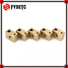 5pcs Copper Brass Heated Block For E3D Copper Hotend 3D Printer High Temperature Hardened Steel V6 Nozzles Titan Extruder 2024 - buy cheap