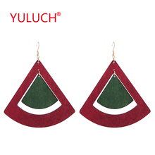 YULUCH 2018 Ethnic geometric elements vintage luxury woman earrings for wooden scalloped pendant small wood earrings gift 2024 - buy cheap