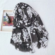 Scarves women 2019,summer cotton viscose head scarf wrap,Muslim long flower cover up beach scarf,sjaal floral foulard cape femme 2024 - buy cheap