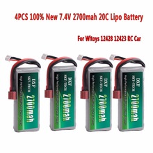 DXF 4PCS Rc Lipo Battery 2S 7.4V 2700mah 20C Max 30C for Wltoys 12428 12423 1:12 RC Car Spare parts 2024 - buy cheap