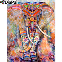 DIAPAI Diamond Painting 5D DIY 100% Full Square/Round Drill "Colorful elephant" Diamond Embroidery Cross Stitch 3D Decor A12503 2024 - buy cheap