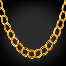 Gold Color Chain Necklace Men's Jewelry Trendy Gift 21'' 2-Layer Chain Gold Necklace Men N1621 2024 - buy cheap
