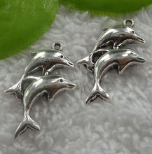 100 pieces antique silver dolphin charms 36x23mm #2083 2024 - buy cheap