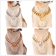 Gargantilla de seguridad anticadena perdida, Collar de acero inoxidable de 10/12/15MM, Color plata/oro/Negro, Artículos para Mascotas perros, 12 "-34" 2024 - compra barato