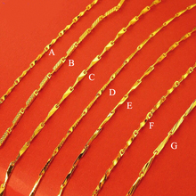 MxGxFam-collares de cadena pequeña para hombre y mujer, joyería de moda, Color oro puro de 24 k, 45 cm x 1 mm 2024 - compra barato