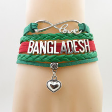 fashion love bangladesh Bracelet heart Charm bangladesh country bracelets & bangle for Women and men jewelry 2024 - buy cheap