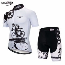 WEIMOSTAR-Conjunto de ropa de ciclismo para hombre, maillot transpirable para equipo de carreras, Camiseta corta para ciclismo de montaña, Verano 2024 - compra barato