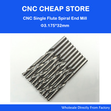 10pcs x 3.175mm CEL 32mm edge length Single flute blade screw milling cutter CNC tool engraving bits 2024 - buy cheap