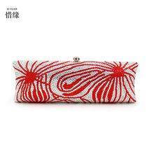 XIYUAN Women Crystal Diamond Clutch Purse Red Metal Evening Bags For Wedding Party Minaudiere Handbags Lady Handbag Rhinestone 2024 - buy cheap