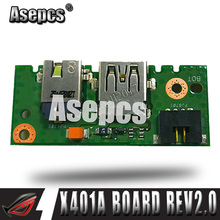 Placa de alimentación Asepcs X401A_IO REV2.0 para For Asus X301A X401A X501A Placa de alimentación portátil Audio USB IO placa de interfaz probada bien 2024 - compra barato