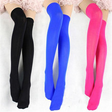 Sexy Candy-colored Women Girl Over Knee Thigh High Stockings Sweet Love Color Byoto Opaque Stocking,Student&Maid Cosplay 2024 - buy cheap