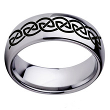 8mm masculino menino anel de aço inoxidável irlandês celt nós anel masculino moda preto biker étnico jóias anel de casamento feminino 2024 - compre barato