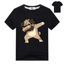 Moda Dabbing Pug chico Camiseta de algodón más reciente niño/niña/bebé divertidas camisetas unicornio haciendo un DAB/perro/Tops con PANDAS Tee 2024 - compra barato