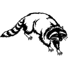 15.2*9.8CM Raccoon Tree Animal Tail Hat Coon Dog Hunting Vinyl Decal Car Sticker Accessories Black/Sliver C6-1550 2024 - buy cheap
