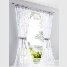 Meijuner 2019 nova cortina bordado 100% poliéster tule cortina corda anel francês cinza janela cortina decoração para sala de estar 2024 - compre barato