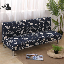 Lovely Black Spandex heart printed sofa cover for living room furniture Protector sectional couch covers without armrest 2024 - buy cheap