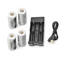 4pcs 3.7v 2200mAh CR123A rechargeable lithium battery+1pcs USB Charger 16340 18650 18500 14500 CR123A Battery Charger 2024 - buy cheap