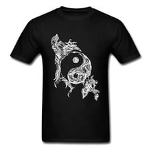 Zen Doodle Tshirt Yin Yang T Shirt Men T-Shirt Casual Summer/Fall Tops Tees Crewneck Clothes Black White Cotton Fabric 2024 - buy cheap