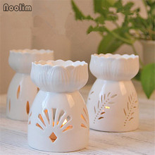 Ceramic Hollow Fragrance Lamp Oil Furnace Aroma Burner Candle Holder Candlestick Vase Romantic Crafts Gifts Home Decoration 2024 - buy cheap