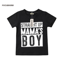 FOCUSNORM New Casual Kids Boy Clothing Summer Cotton Short Sleeve T-shirt 1-6 Years Children Clothing Black 2024 - buy cheap