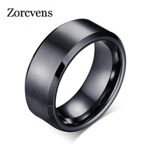ZORCVENS Fashion Gold/Black/Silver-Color Rings 8mm Wide Men Tungsten Wedding Rings Jewelry Decent Tungsten Carbide Rings 2024 - buy cheap