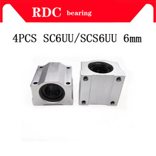 High quality 4pcs SC6UU SCS6UU Linear motion ball bearings slide block bushing for 12mm with LM6UU bush pillow block 2024 - buy cheap