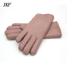 Winter Fashion Real Leather Wool Fur Men's or Women  Gloves Heavy Type Warming Male Sheepskin Leather Fur Gloves ST-5 2024 - buy cheap
