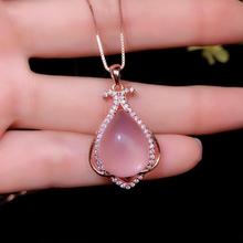 light pink gemstone pendant for necklace with silver 2024 - buy cheap