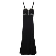 Black Sleeveless Beaded push up Dress Women Evening Party dress  Sexy Back Split Long Dress Vestidos 2024 - buy cheap