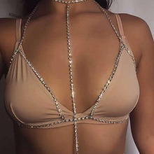 Sequins Rhinestone Bikini Bra Body Chain Necklace Jewelry for women Sexy Harness Chest Waist Chain Tassels  Body Chains NL262 2024 - buy cheap