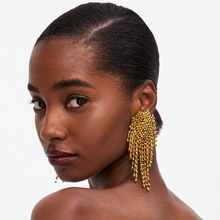 JURAN luxury crystal beads earrings For women Ethnic Jewelry 2019 handmade New High quality Elegant Big long beads  earrings 2024 - buy cheap