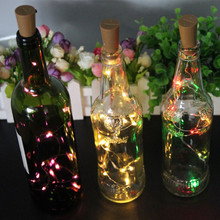 Luces de botella de vino de 20 LEDS con corcho construido en batería LED corcho forma plata alambre de cobre colorido Hada Mini luces de cadena # esw 2024 - compra barato